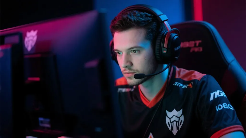 职业选手专注比赛